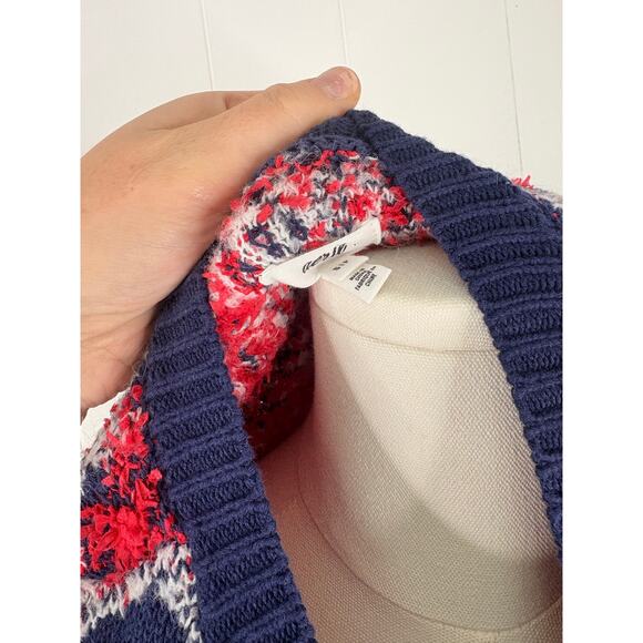 Aerie Chelsea Plaid Cardigan Sweater Jacket Small Shacket Red Navy Blue - Picture 10 of 10